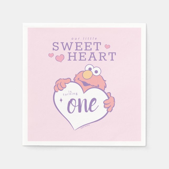 Elmo Sweetheart Geburtstag Serviette (Vorderseite)