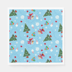 Elmo & Tango Blue Christmas Pattern Serviette