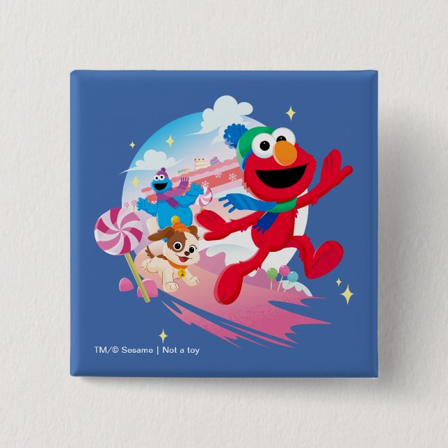 Elmo, Tango & Cookie Monster | Best Christmas Ever Button (Vorderseite)