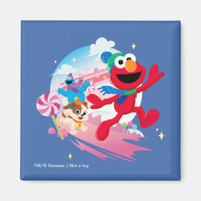 Elmo, Tango & Cookie Monster | Das beste Weihnacht Magnet (Vorne)