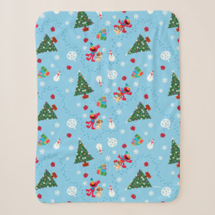 Elmo & Tango Weihnachtsmuster in Blau Sherpadecke