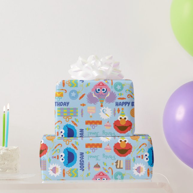 Elmo und Abby Geburtstag Geschenkpapier (Partygeschenke)