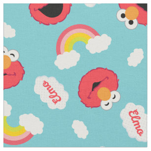 Elmo- und Regenbogenmuster Stoff