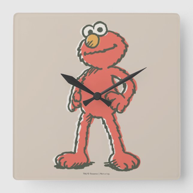 Elmo Vintag Quadratische Wanduhr (Vorderseite)