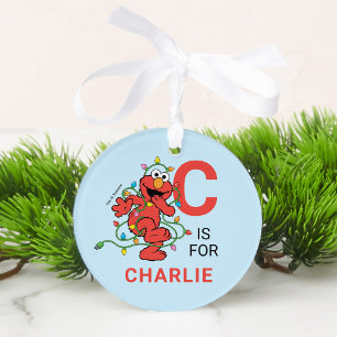 Elmo Weihnachten Personalisierter Name & Foto Ornament