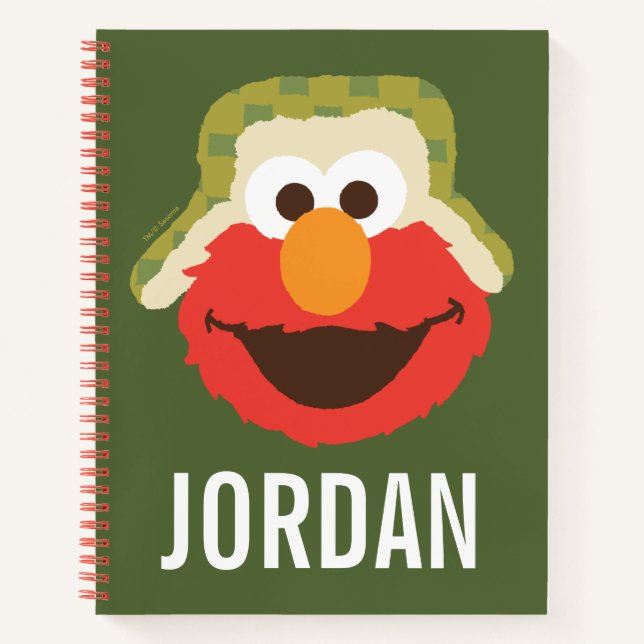 Elmo Woodland Face | Name hinzufügen Notizbuch (Vorderseite)