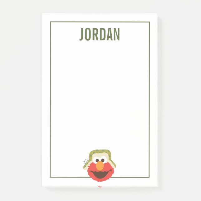 Elmo Woodland Face | Name hinzufügen Post-it Klebezettel (Vorderseite)