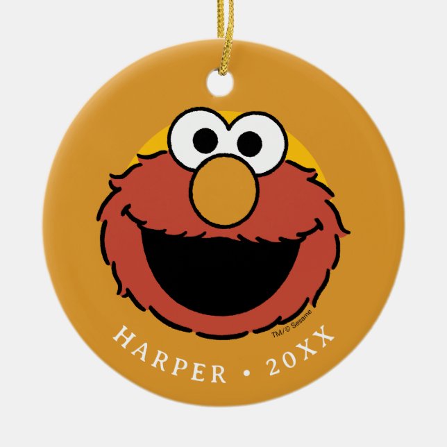 Elmos lächelndes Gesicht Keramik Ornament (Vorne)