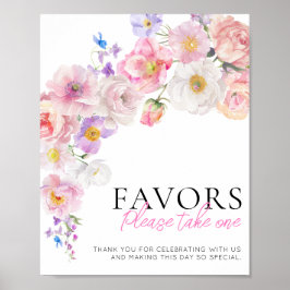 Eloise Pink Floral Favoriten Zeichen Poster