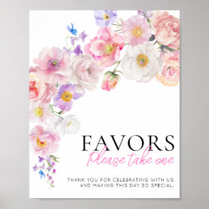 Eloise Pink Floral Favoriten Zeichen Poster
