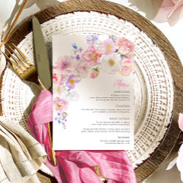 Eloise Pink Floral Menu Menükarte