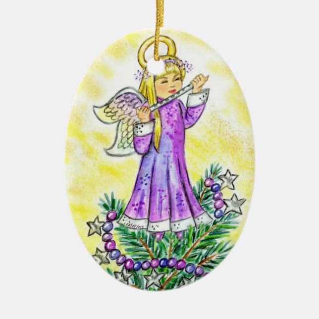 Eloise Weihnachtsengel JL Biel Keramik Ornament (Vorne)