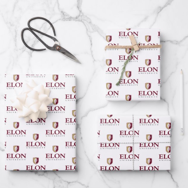 Elon University Abschluss Geschenkpapier Set (Vorderseite)