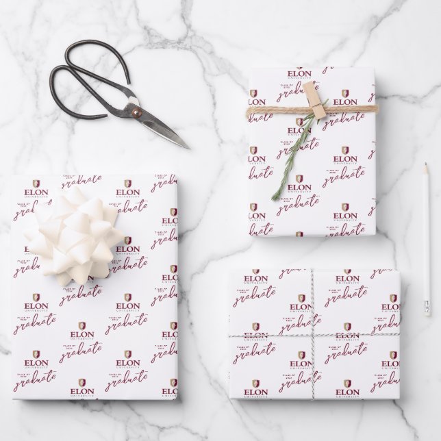 Elon University Abschluss Geschenkpapier Set (Vorderseite)