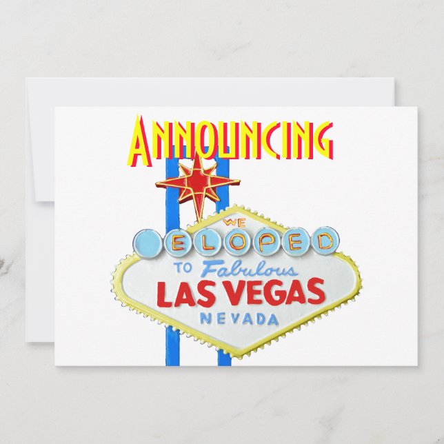 Elope Anuncement Las Vegas Marriage Einladung (Vorderseite)