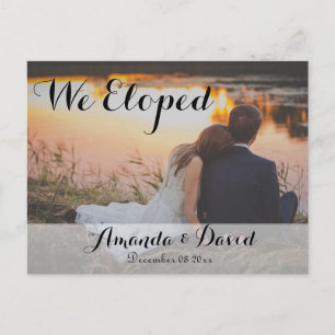 Eloped Modern Foto Wedding Ankündigung Postkarte