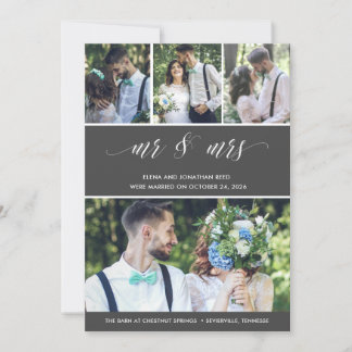 Eloped Verheiratet Foto Wedding Ankündigung