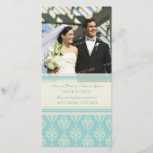 Elopement Ankündigung Foto-Karte Aqua-Creme
