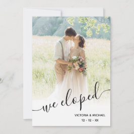 Elopement Hochzeitsankündigung Foto Einladung