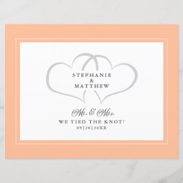 Elopement Wir tied den Knoten Mr & Mrs Peach Postc