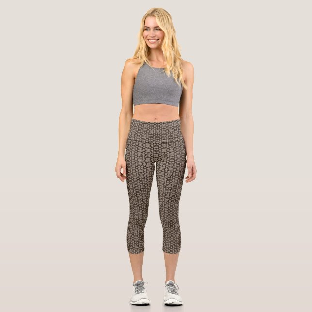 Eloquent Metro Taupe Black Capri Leggings (Vorderseite)