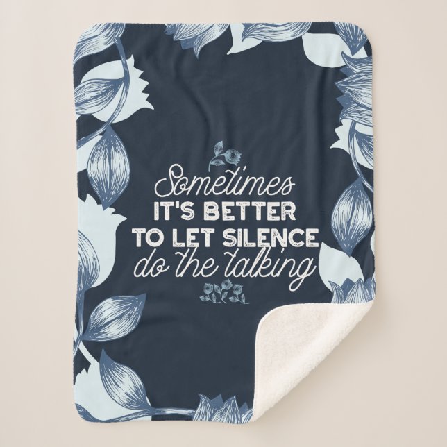 Eloquent Silence Zitat Kunst für Serendekor Sherpadecke (Vorderseite)