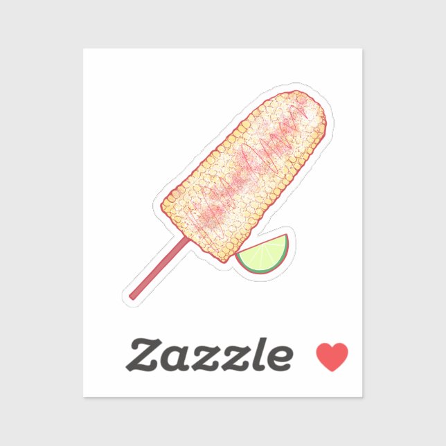 Elote mexikanische Straßenmais auf dem Cob Aufkleber (Blatt)