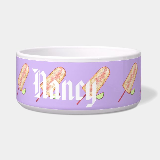 Elote mexikanische Straßenmais auf dem Cob Napf (Vorderseite)