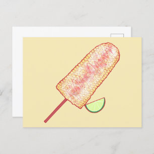 Elote mexikanische Straßenmais auf dem Cob Postkarte