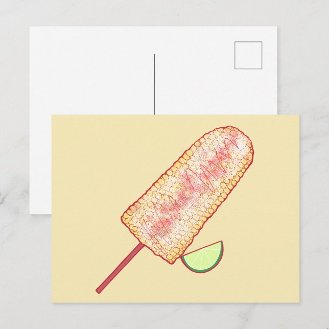 Elote mexikanische Straßenmais auf dem Cob Postkarte (Vorne/Hinten)