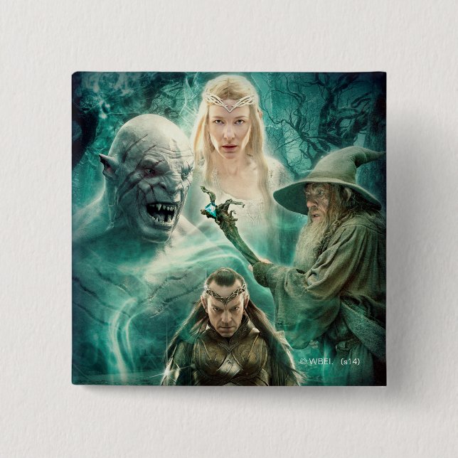 ELROND™, Azog, Galadriel und Gandalf Graphic Button (Vorderseite)