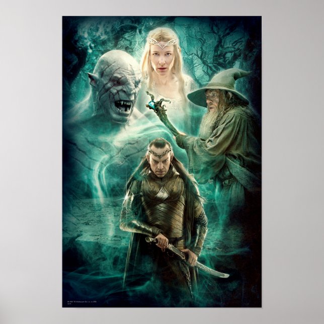 ELROND™, Azog, Galadriel und Gandalf Graphic Poster (Vorne)