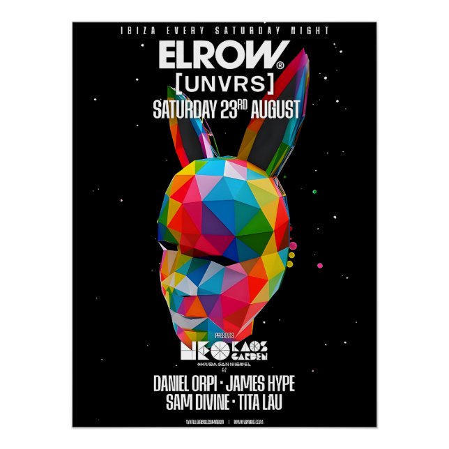 Elrow Ibiza 2025 - [UNVRS] Poster (Vorderseite)