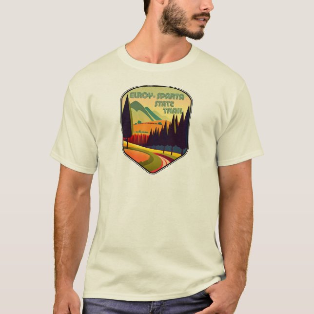 Elroy-Sparta State Trail Farben T-Shirt (Vorderseite)
