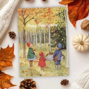 Elsa Beskow Herbstlaubs Happy Thanksgiving Feiertagskarte
