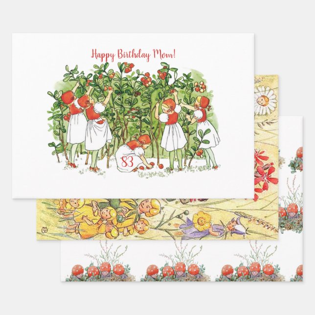 Elsa Beskow Niedlich Strawberry Girl Geschenkpapier Set (Set)