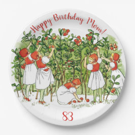 Elsa Beskow Niedlich Strawberry Girl Pappteller