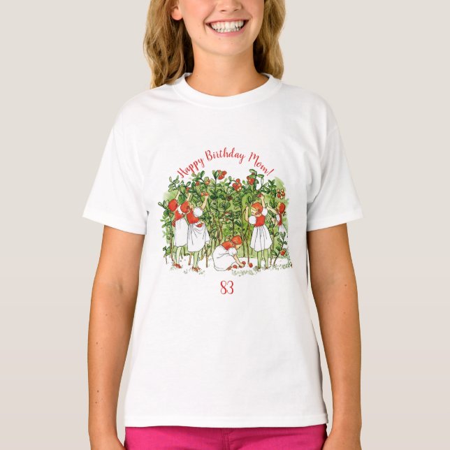 Elsa Beskow Niedlich Strawberry Girl T-Shirt (Vorderseite)