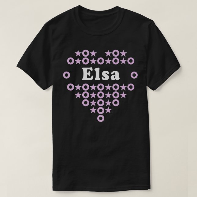 Elsa Name for Girls Women Heart Hugs Stars für Kis T-Shirt (Design vorne)
