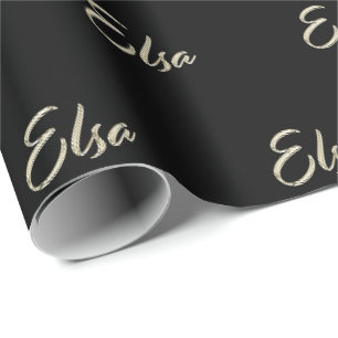 Elsa white gold Handwriting Geschenkpapier