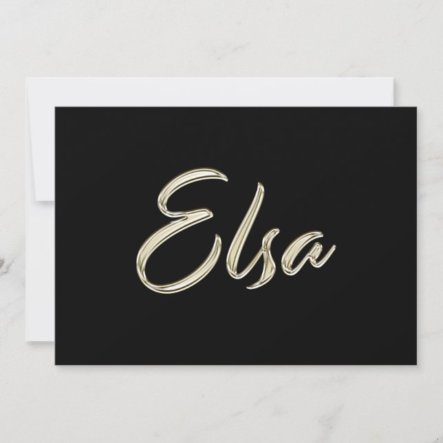 Elsa white gold Handwriting Karte (Vorderseite)
