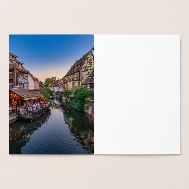 Elsass Frankreich Blume Wasserkanal Folienkarte (Innenseite)