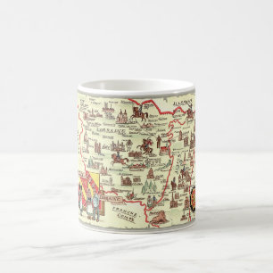 Elsass Lothringen Frankreich Illustrierte Karte T Kaffeetasse
