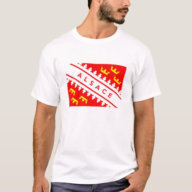 Elsass-Provinzfrankreich-Landesflaggetextname T-Shirt (Vorderseite)