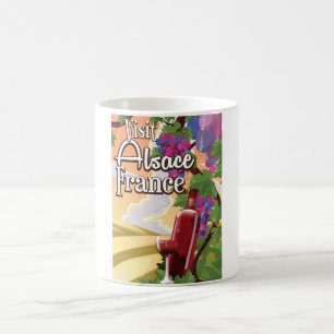 Elsass Region Frankreich Vintage-Reiseposter Kaffeetasse