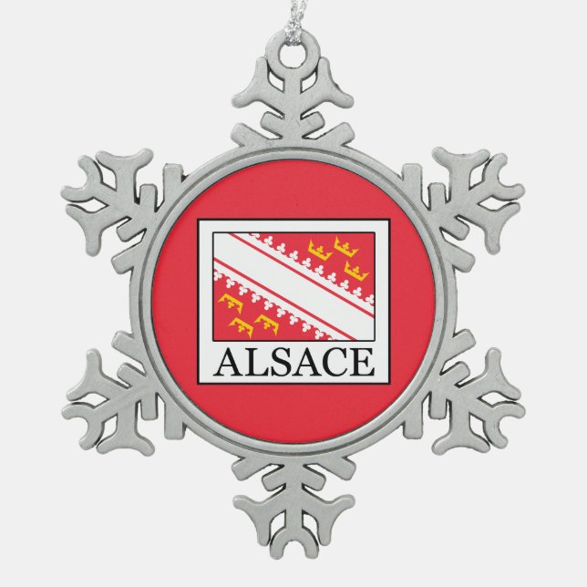 Elsass Schneeflocken Zinn-Ornament (Vorderseite)