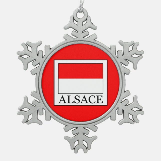 Elsass Schneeflocken Zinn-Ornament (Vorderseite)