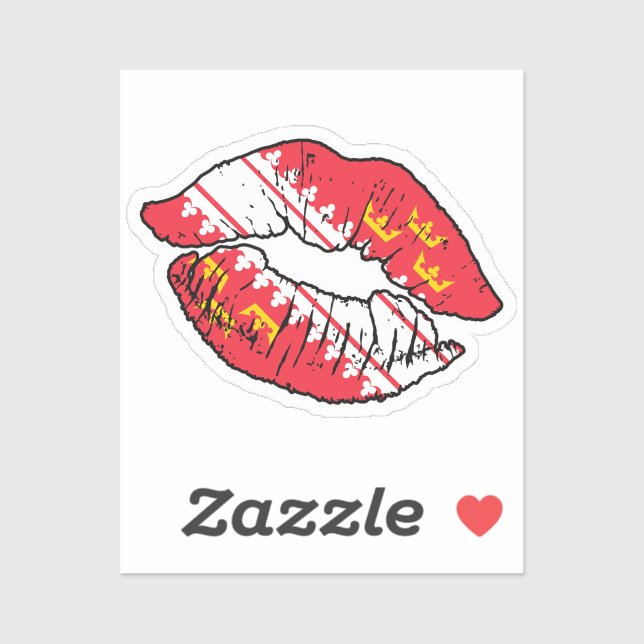 elsässische Liebe-Lipstick Aufkleber (Blatt)