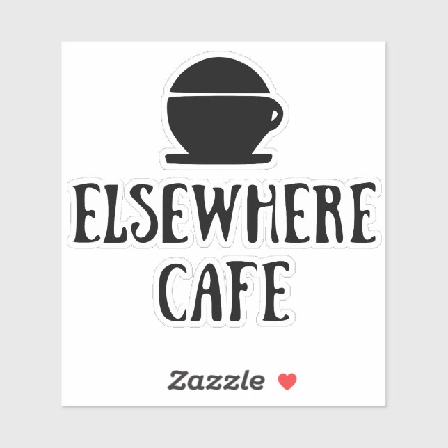 Elsewhere Cafe V1 Helles Design Aufkleber (Blatt)