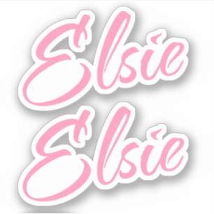 Elsie Decorative Name in Pink x2 Aufkleber